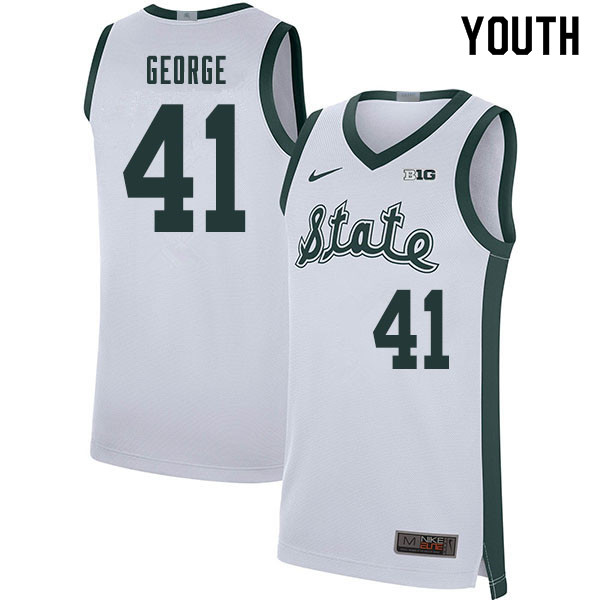 Youth Michigan State Spartans #41 Conner George NCAA Nike Authentic White 2020 Retro College Stitched Basketball Jersey HV41L62MW